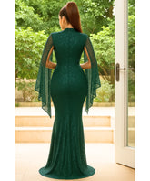 Vestido de Festa Longo Paetê Gola Média Casamento | Melanie